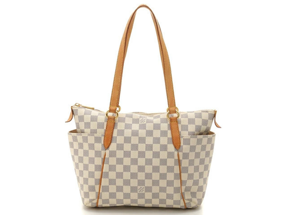 LOUIS VUITTON Totally Shoulder Bag Damier Azur White